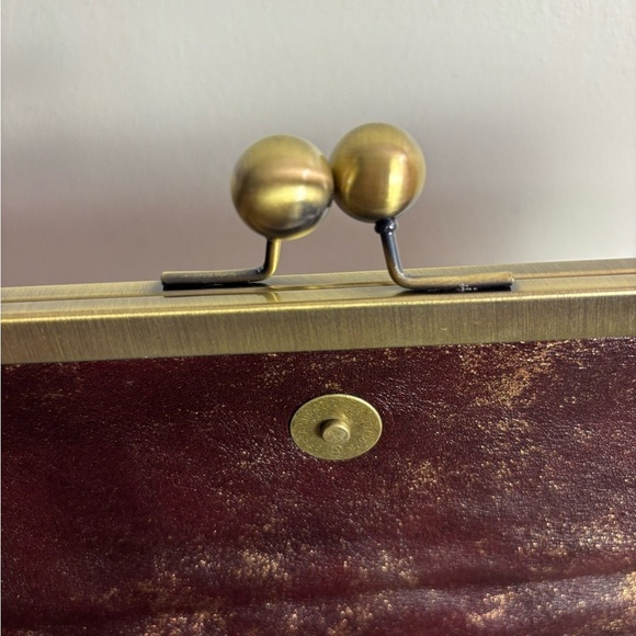 Patricia Nash Brown Convertible Clutch/Shoulder Bag w Kisslock Closure NWOT - Picture 6 of 12